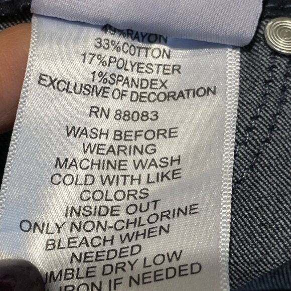 Hot In Hollywood Pull On Ankle Skinny Jeans Women's XL Blue Silky Denim Stretch - Picture 8 of 9